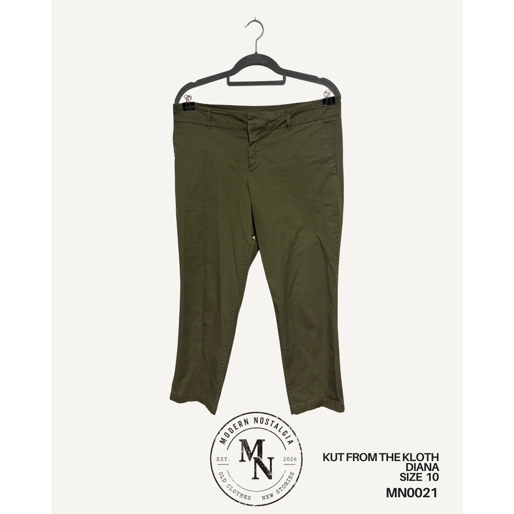 KUT from the Kloth Diana Women's Size 10 Military Green Ankle Skinny Pants